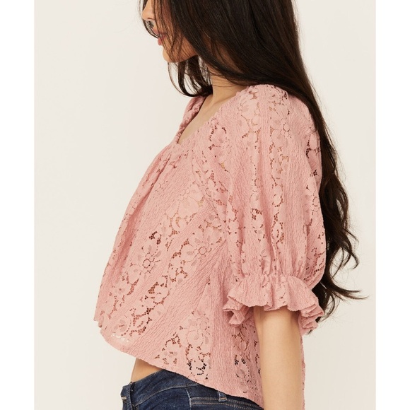 Free People Stacey Lace Crop Top - Picture 2 of 8